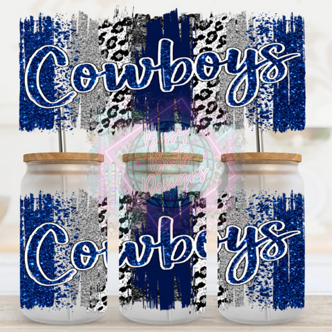 16oz UV DTF cup Wrap- Cowboys Brush Strokes