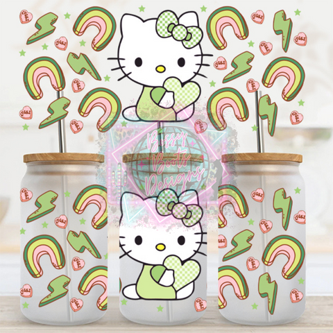 16oz UV DTF cup Wrap- Lucky Hello Kitty