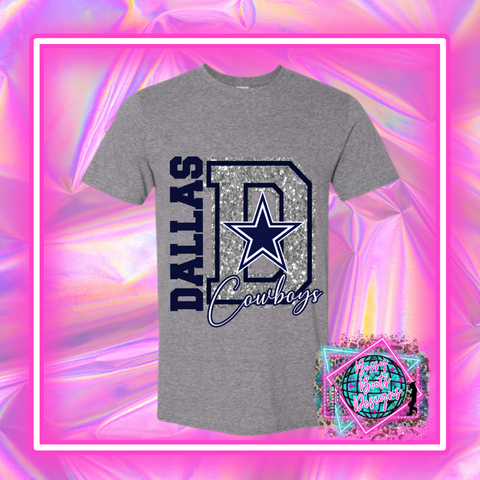 (PREORDER) Dallas Cowboys Glitter DTF Tee