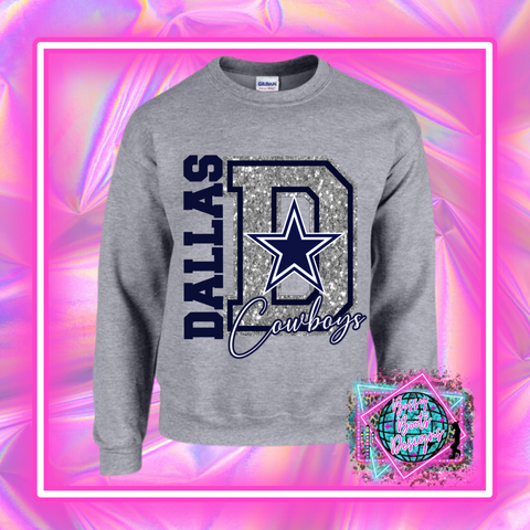 Dallas Cowboys Glitter DTF Sweatshirt