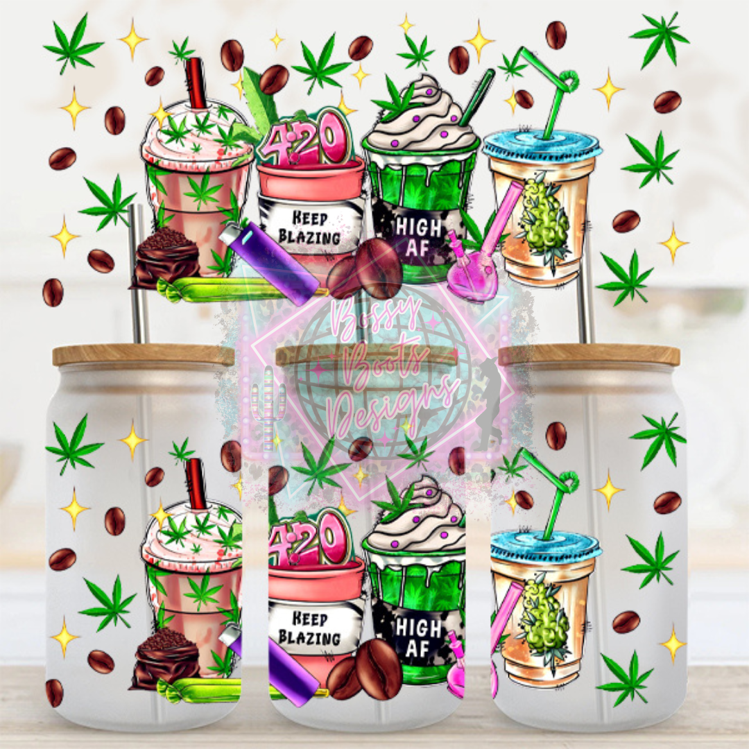 16oz UV DTF Cup Wrap- 420 Coffee – BossyBootsDesigns