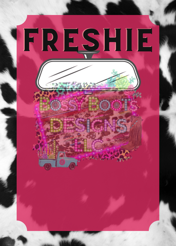 Black cowhide & Pink Freshie Bag File
