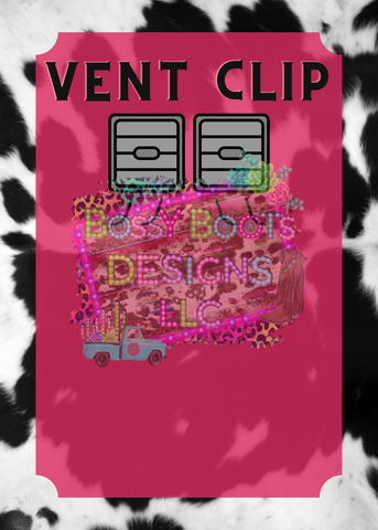 Black Cow Hide & Pink Vent Clip Bag File