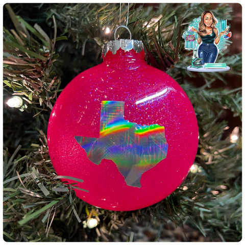 Holographic Texas Large Disc Ornament