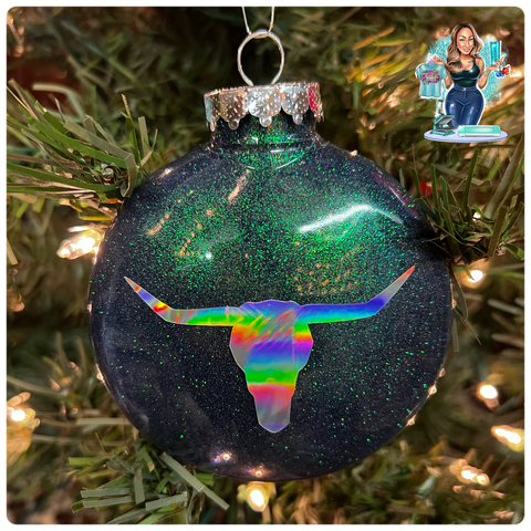 Holographic Longhorn Large Disc Ornament