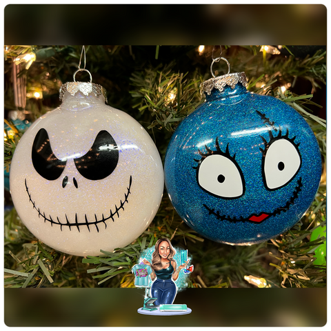 Jack & Sally Large Disc Ornament Set