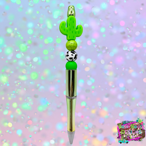 Cactus Refillable Beaded Pen