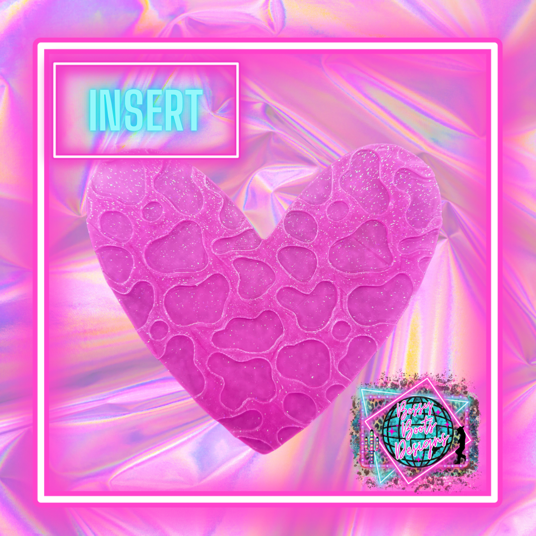 Cow Print Heart Insert – BossyBootsDesigns