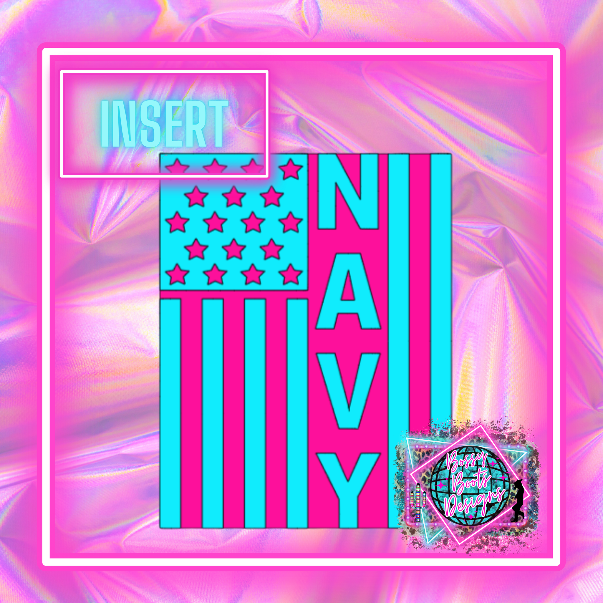 Navy Flag Rectangle Insert