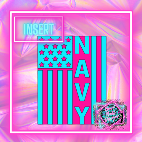 Navy Flag Rectangle Insert