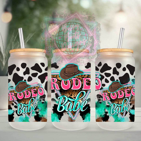 Rodeo Babe 16oz Glass Can