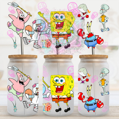 16oz UV DTF cup Wrap- Sponge Bob