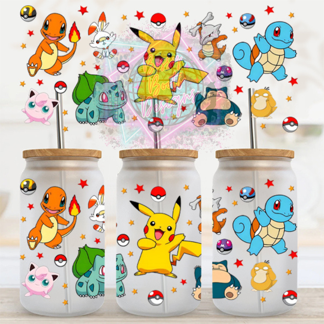 16oz UV DTF cup Wrap- Pokemon