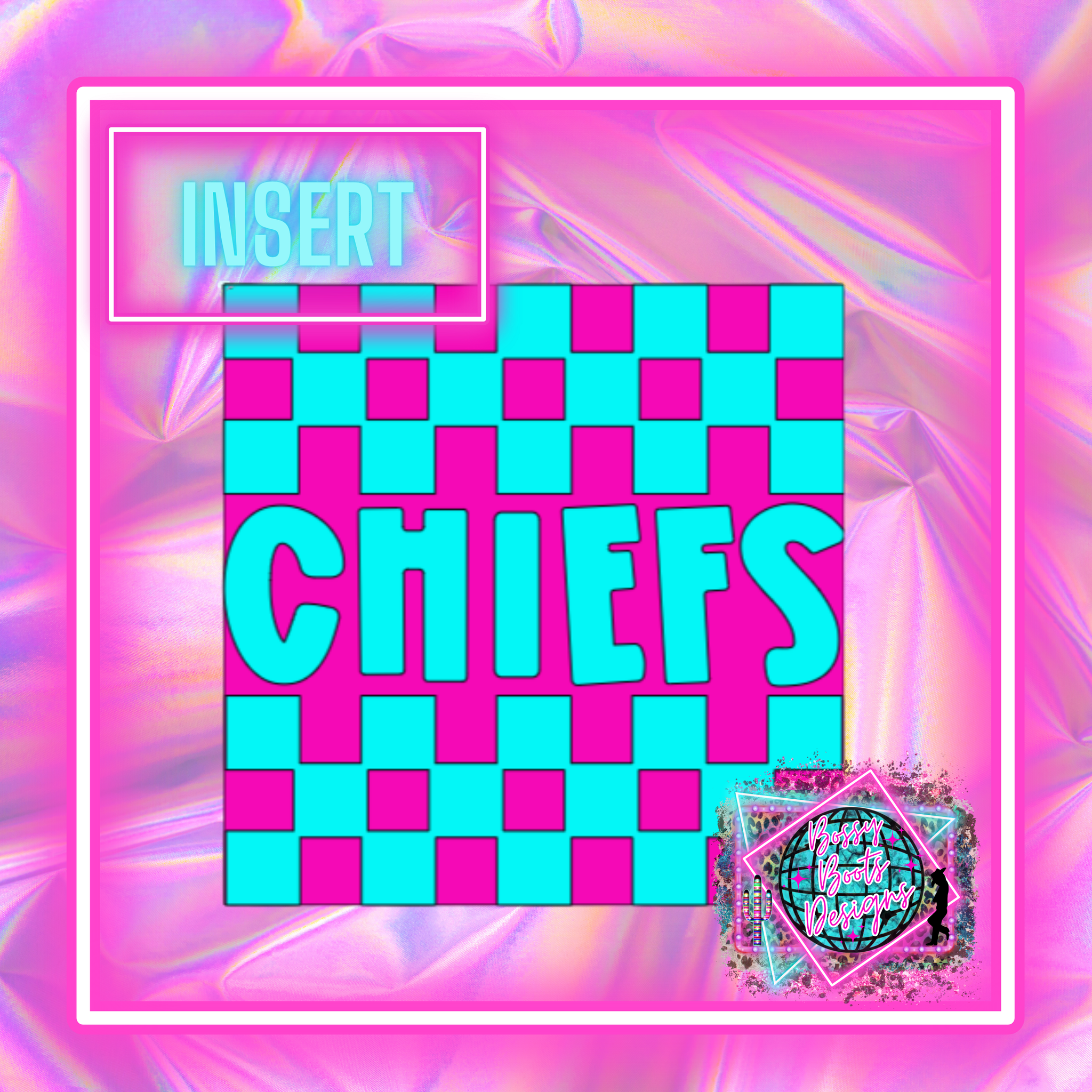 Checkered Chiefs Square Insert