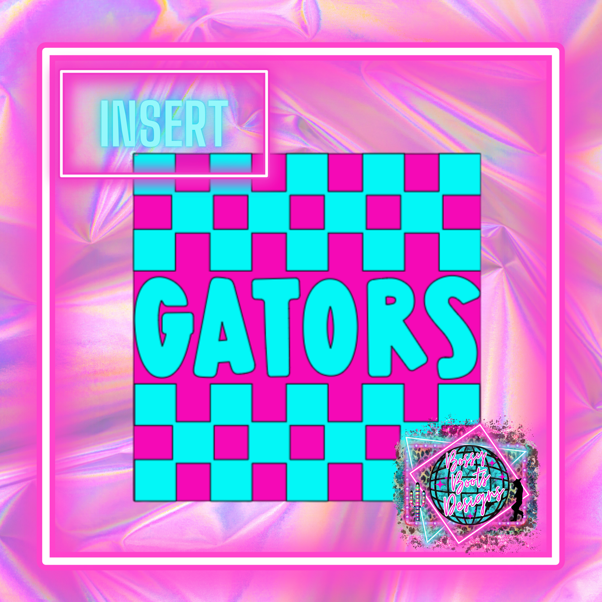 Checkered Gators Square Insert