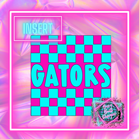 Checkered Gators Square Insert