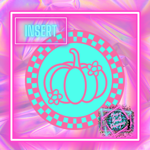 Checkered Pumpkin Circle Insert