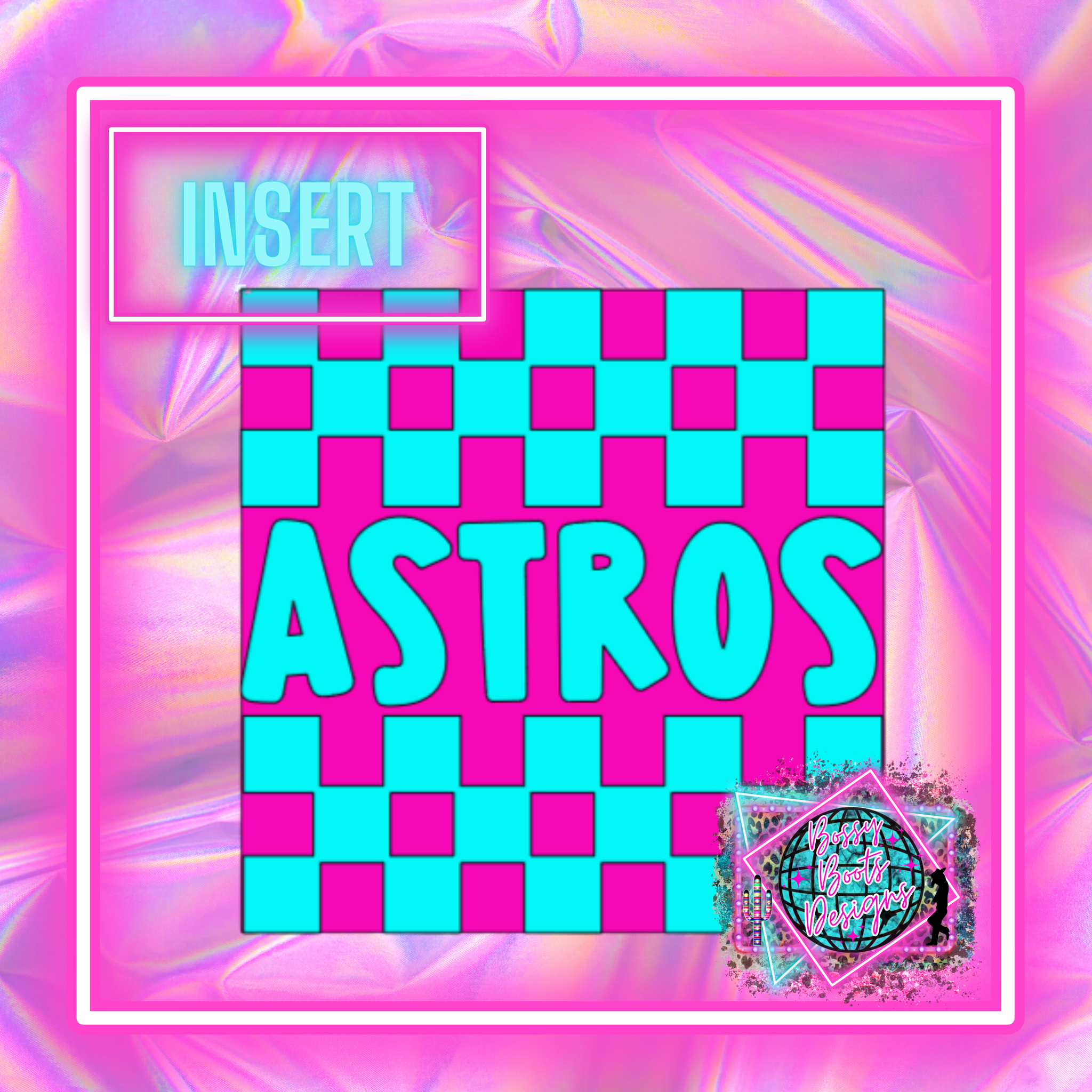Checkered Astros Square Insert