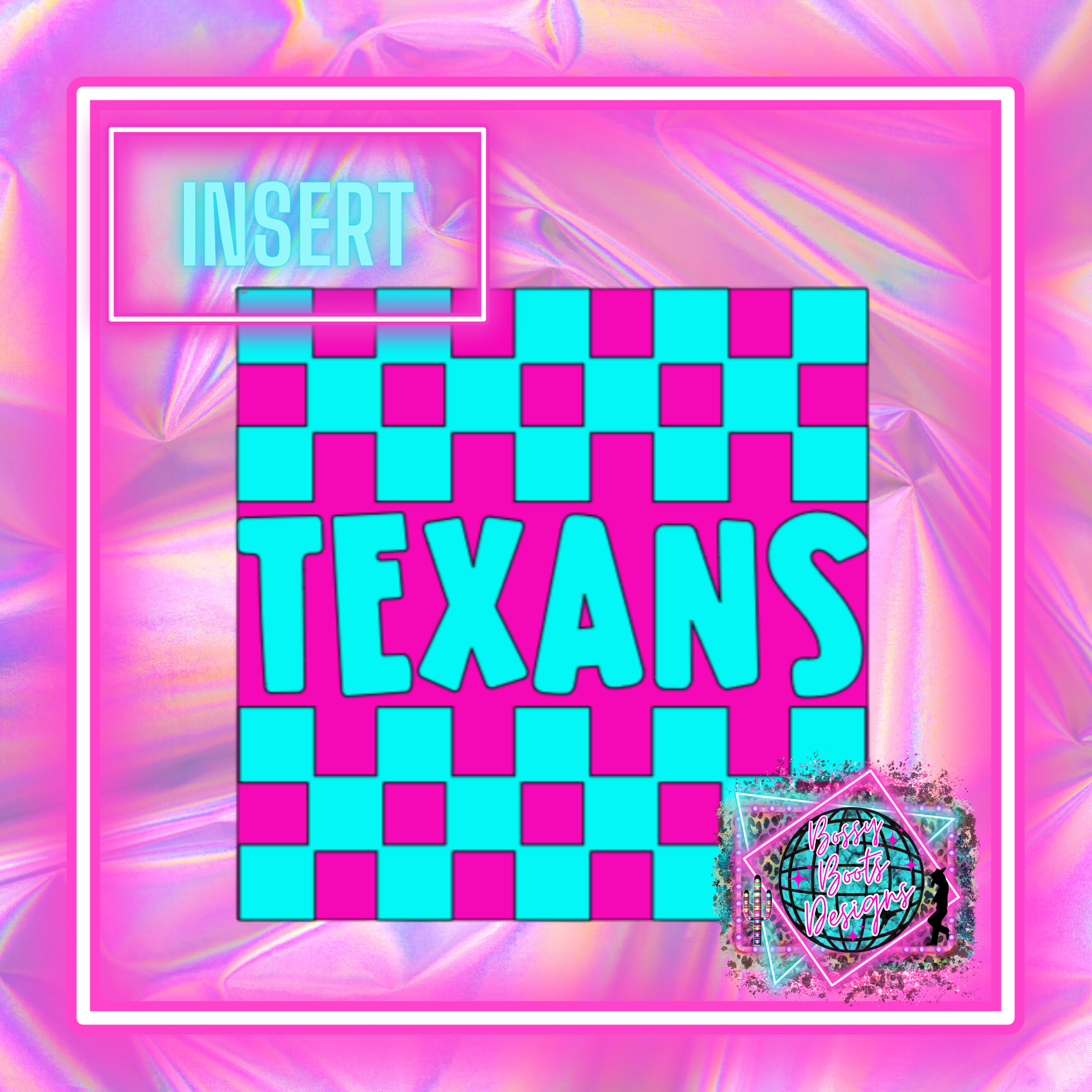 Checkered Texans Square Insert