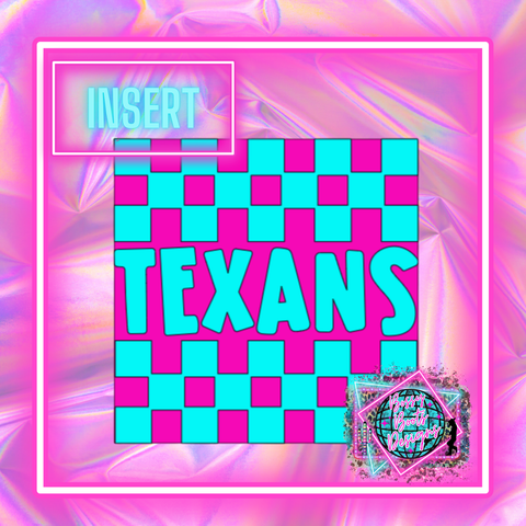 Checkered Texans Square Insert
