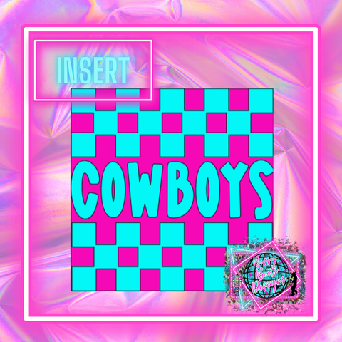 Checkered Cowboys Square Insert
