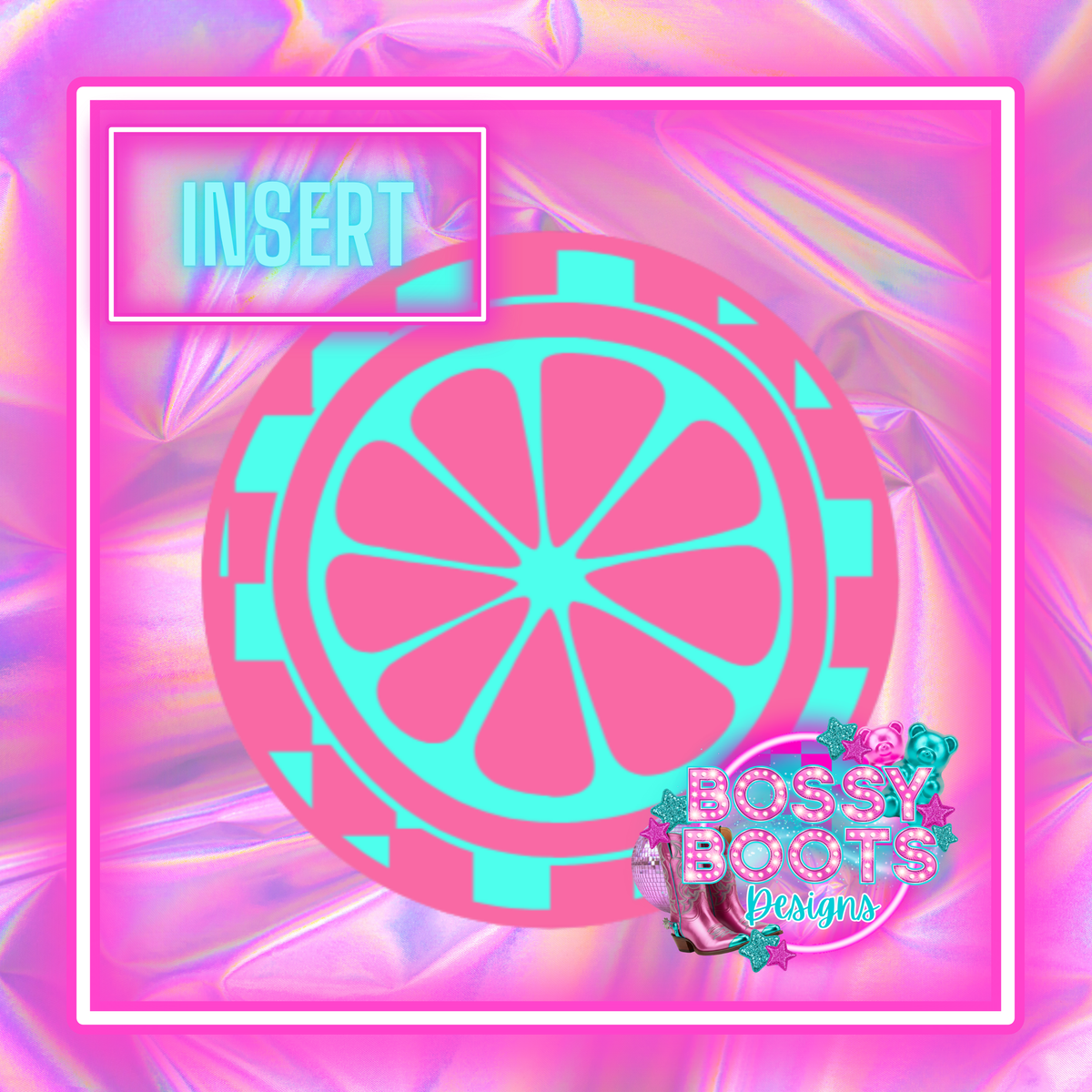 Checkered Citrus Circle Insert – BossyBootsDesigns