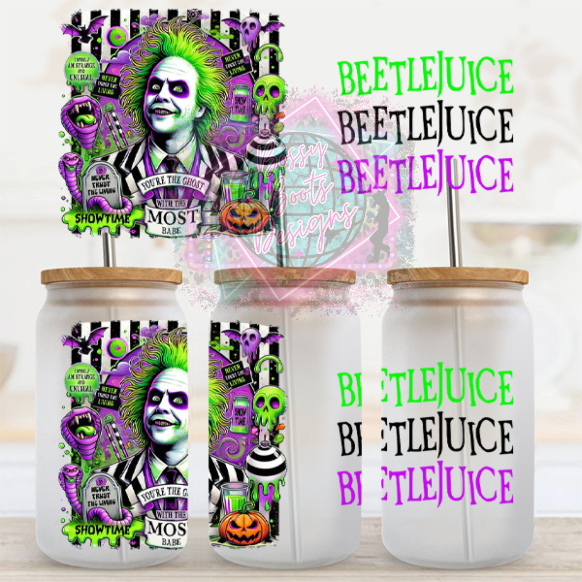 16oz UV DTF Cup Wrap-Beetlejuice x3