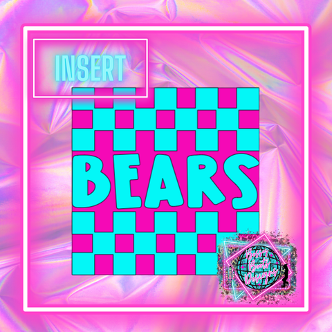 Checkered Bears Square Insert
