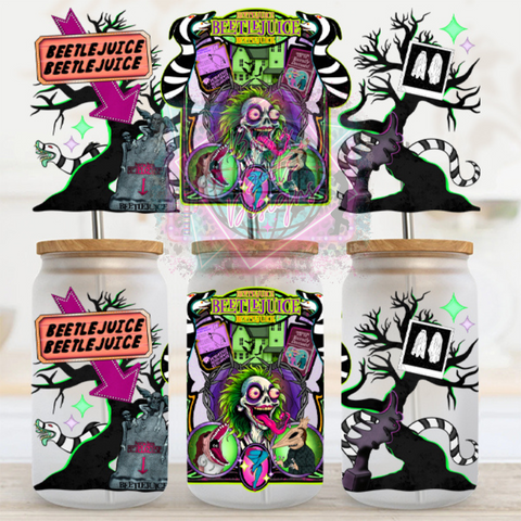 16oz UV DTF Cup Wrap-Crazy Beetlejuice