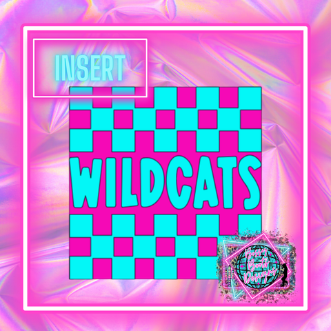 Checkered Wild Cats Square Insert