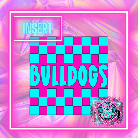 Checkered Bull Dogs Square Insert