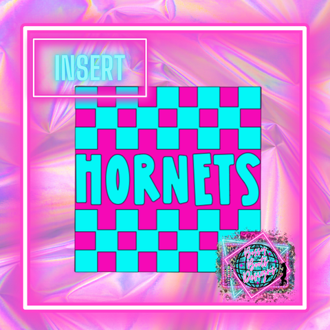 Checkered Hornets Square Insert