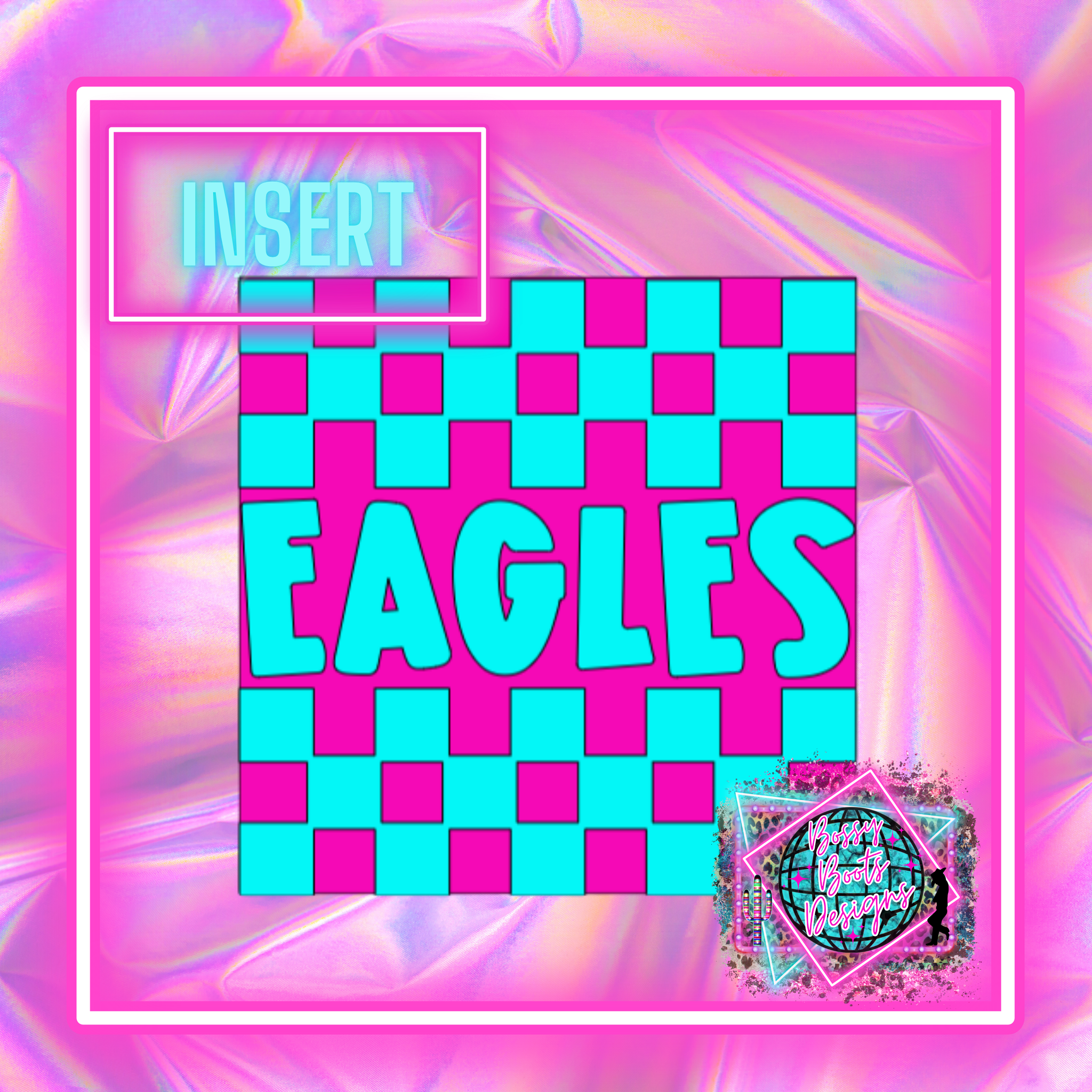 Checkered Eagles Square Insert