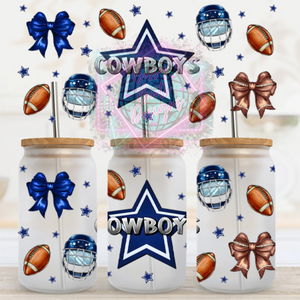 16oz UV DTF cup Wrap- Cowboys & Bows