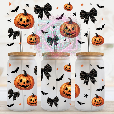 16oz UV DTF Cup Wrap-Pumpkins & Bows