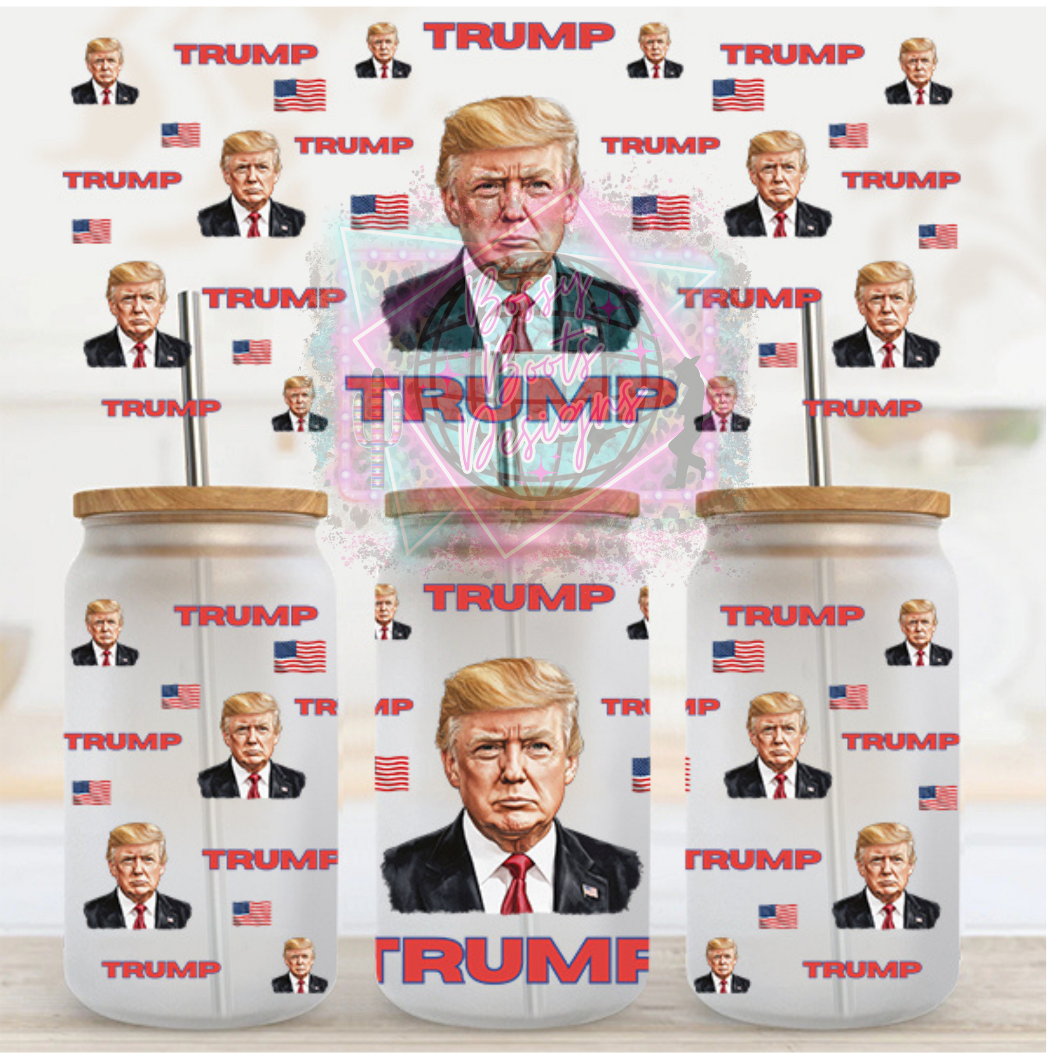 16oz UV DTF Cup Wrap- Multi Trump (Exclusive)