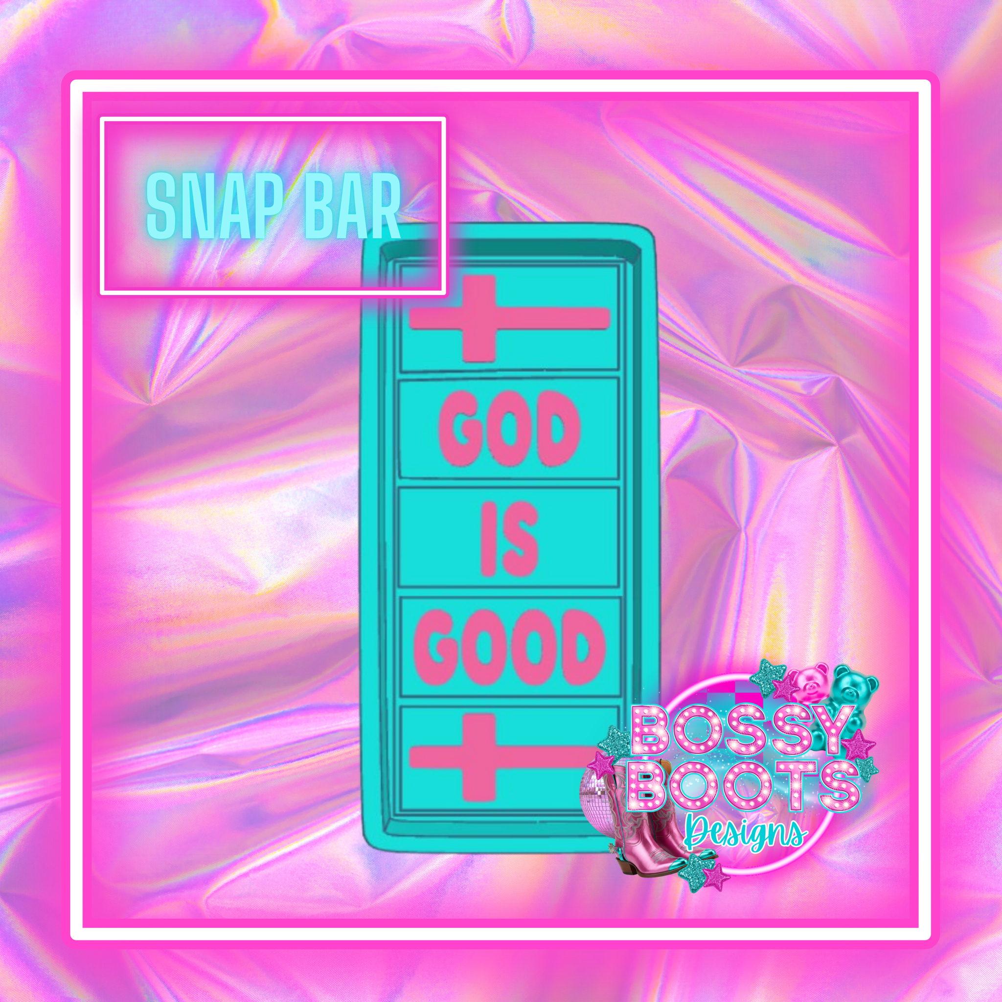 God Is Good Cross Snap Bar Mold (Exclusive) – BossyBootsDesigns