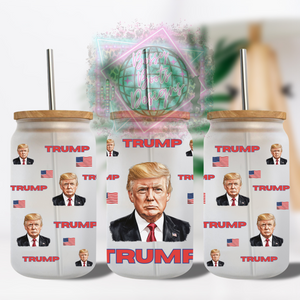 Multi Trump 16oz Glass Can