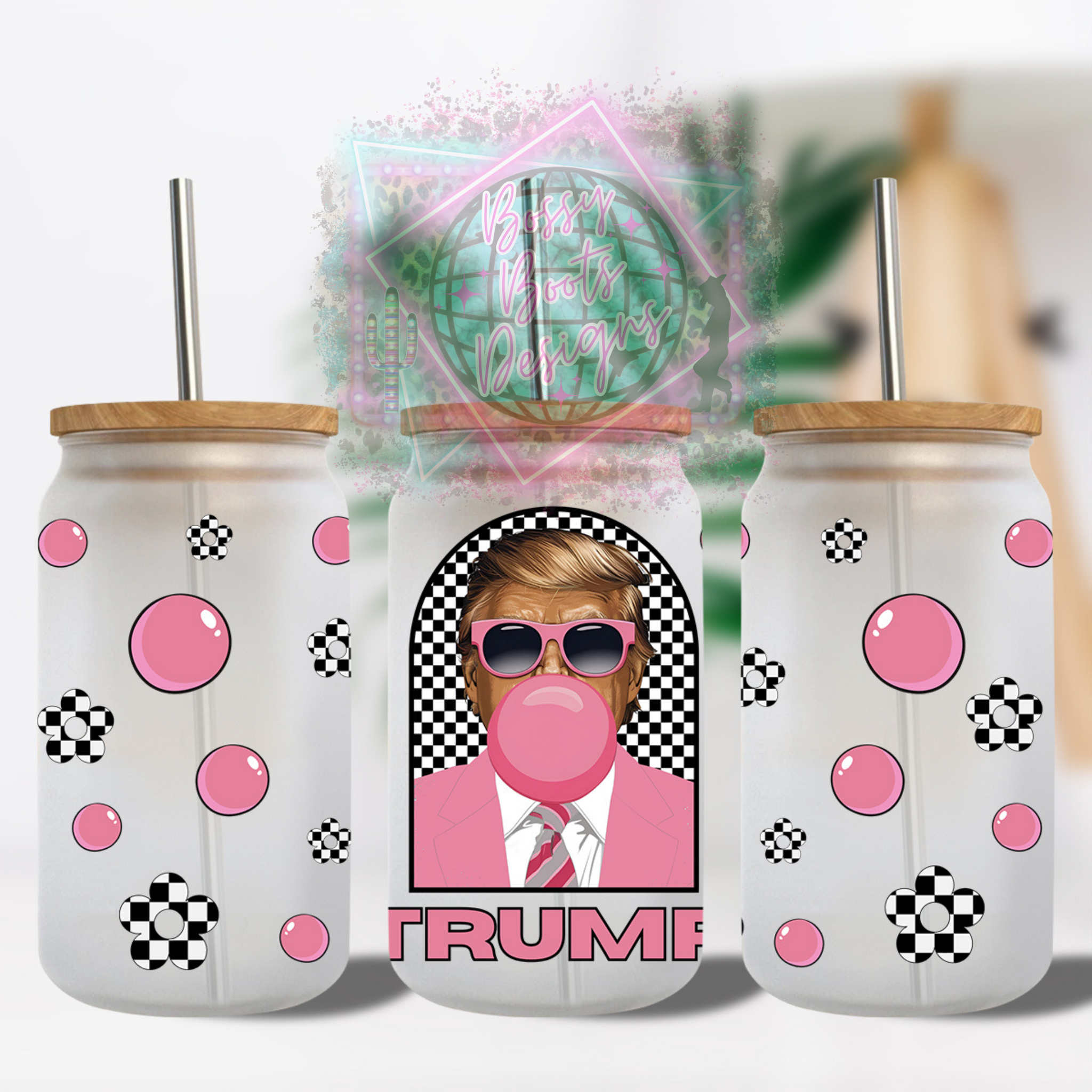 Bubblegum Trump 16oz Glass Can