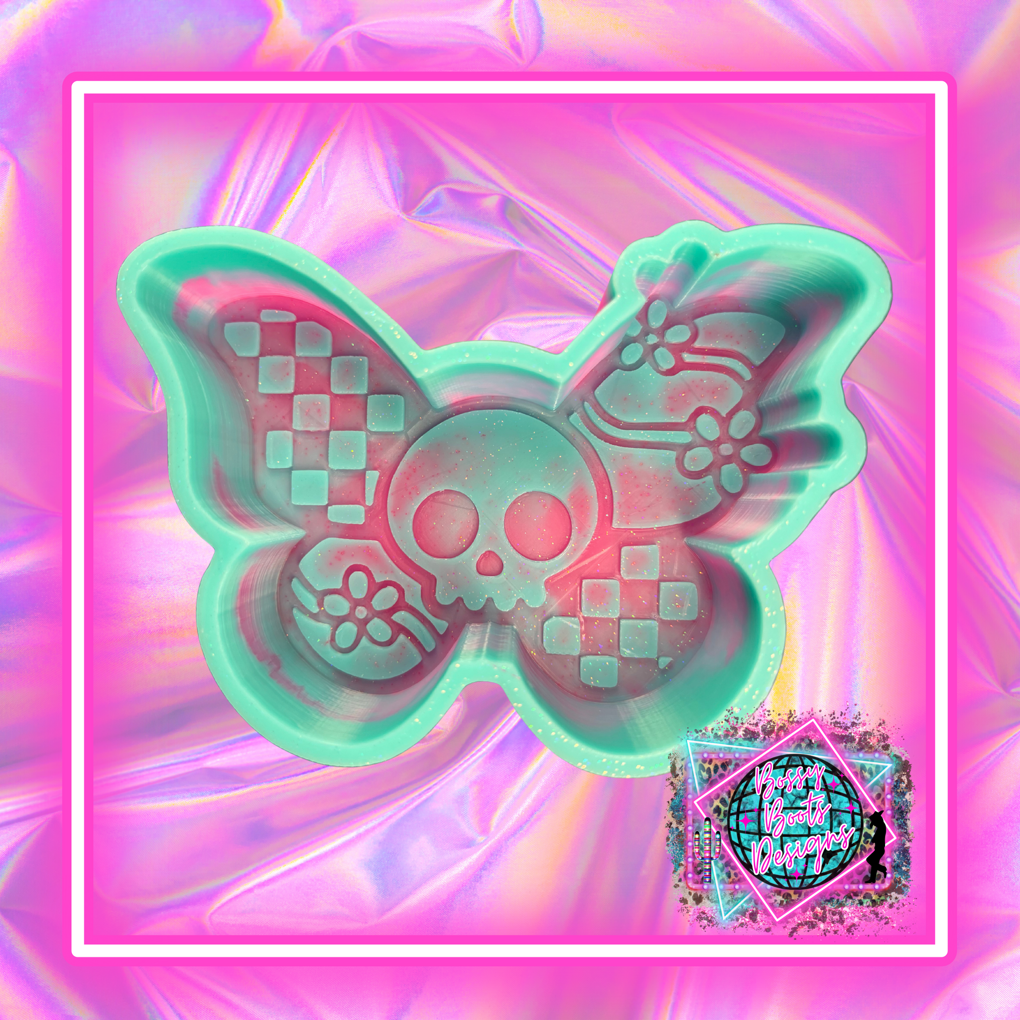 Retro Checkered Butterfly