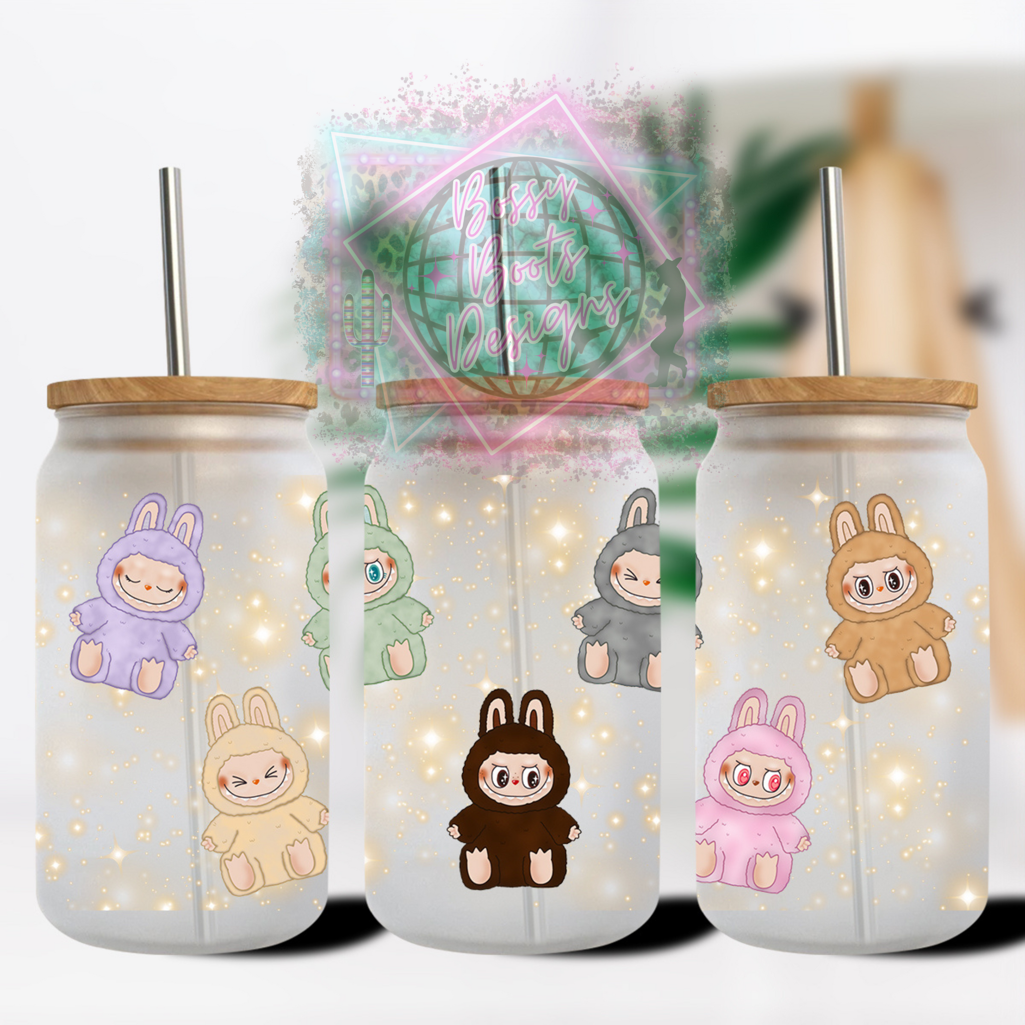 Have A Seat Labubu 16oz Glass Can