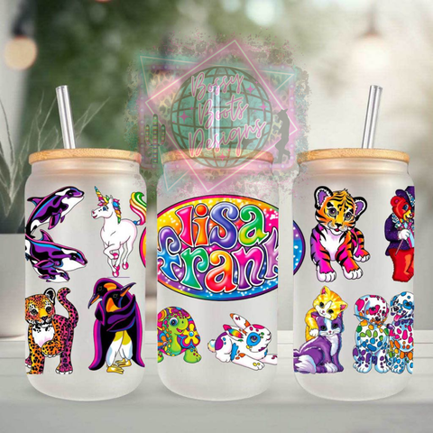 90s Characters 16oz Glass Can