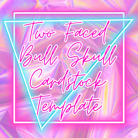 Two Faced Bull Skull Cardstock Template