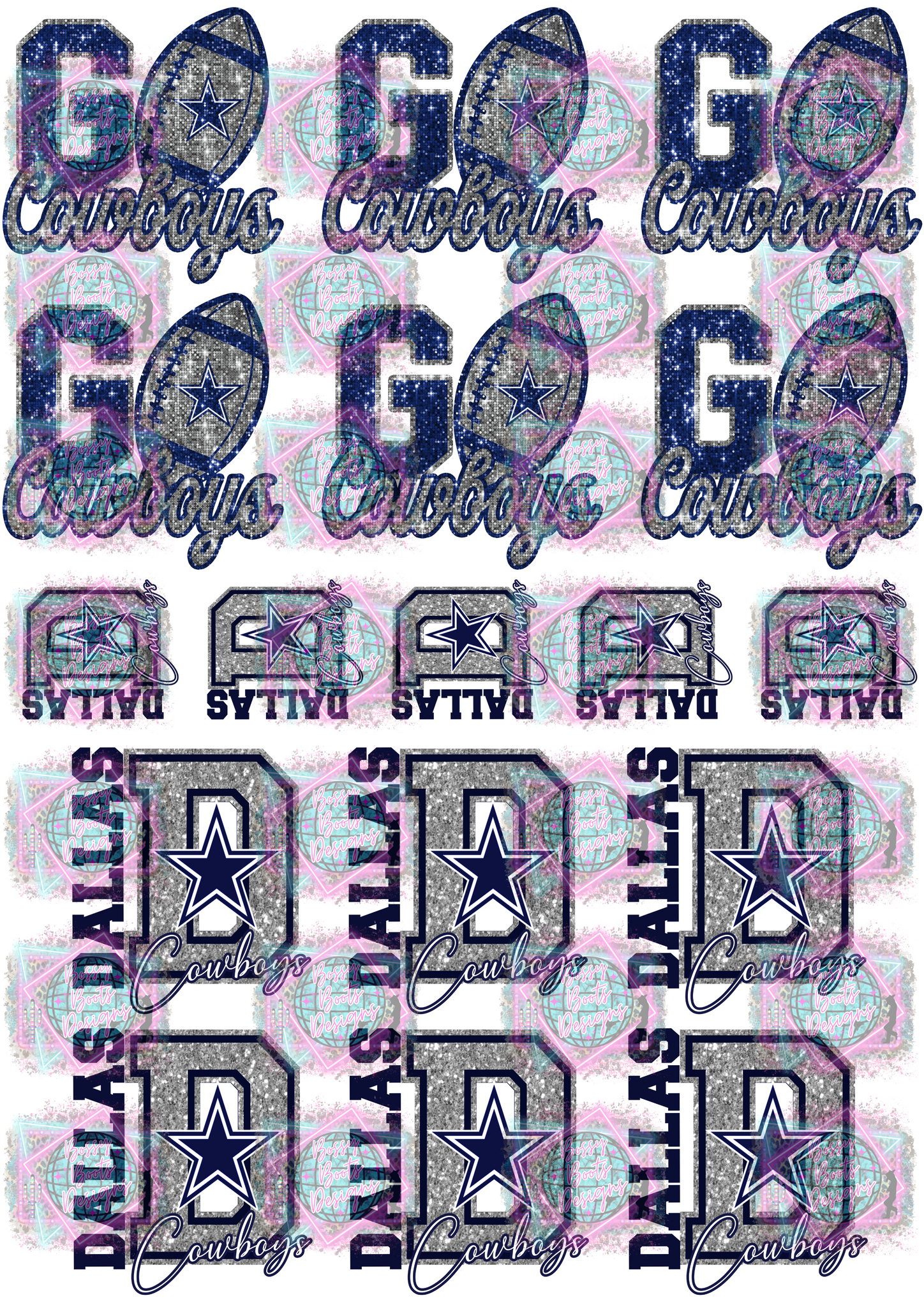 Exclusive Freshie Decal Sheet- Dallas Football Team 1