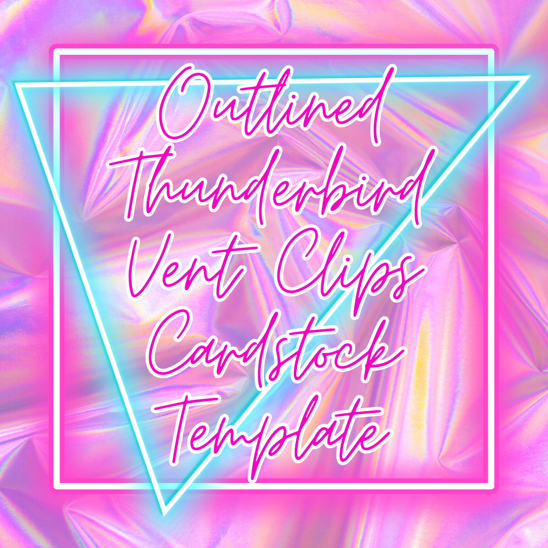 Outlined Thunderbird Vent Clips Cardstock Template