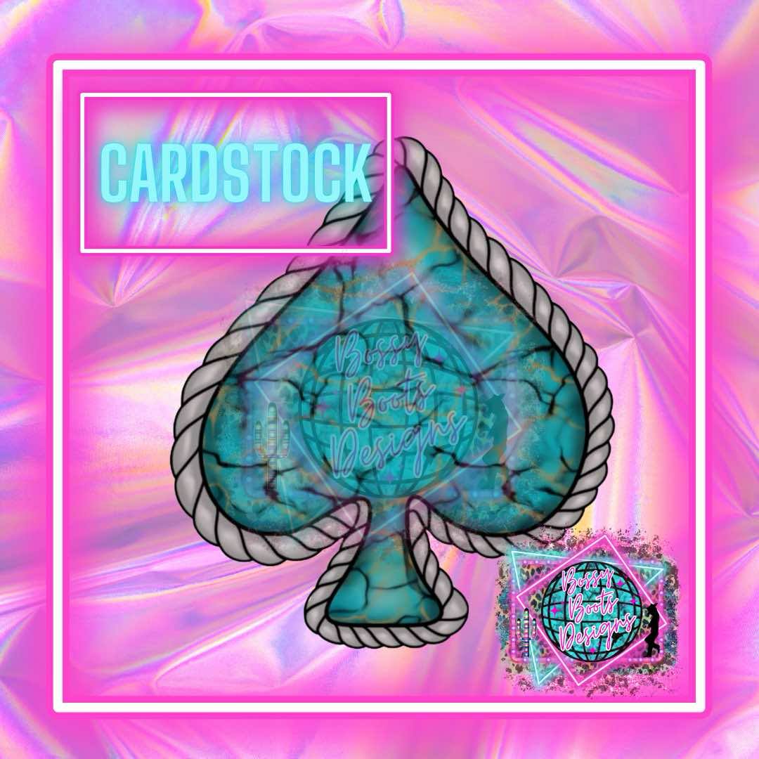 Turquoise Spade Cardstock