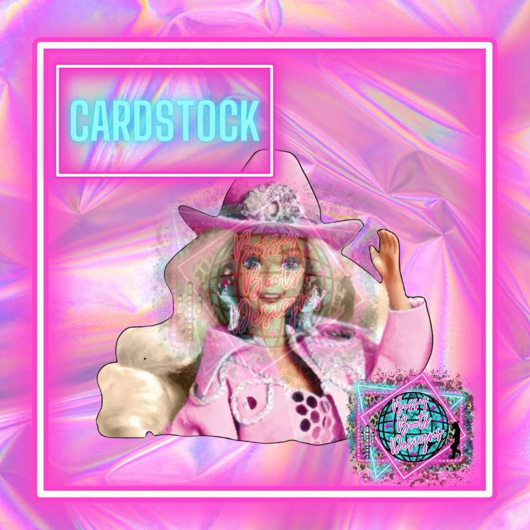Western Barbie Cardstock (Pink)