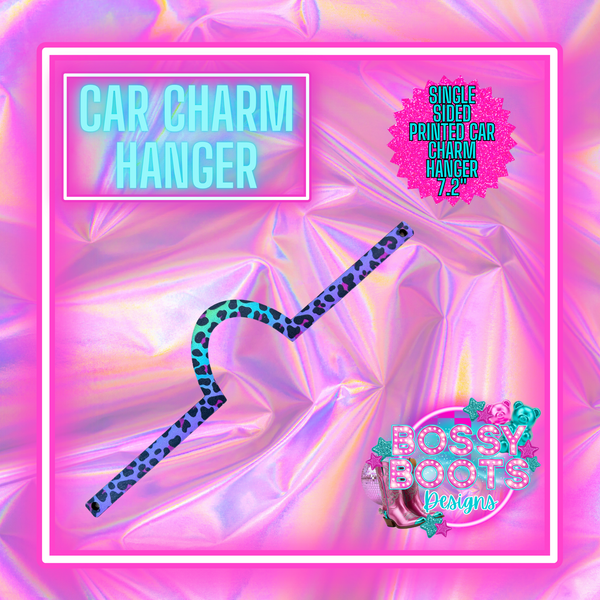 Leopard Rainbow Print Acrylic Car Charm Blank Hanger 7.2"(Single Sided)