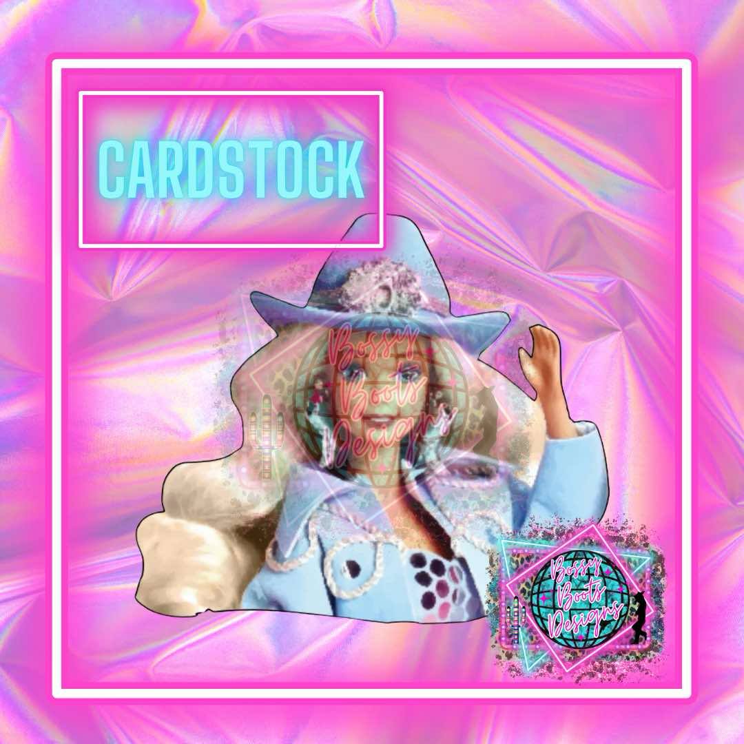 Western Barbie Cardstock (Blue)