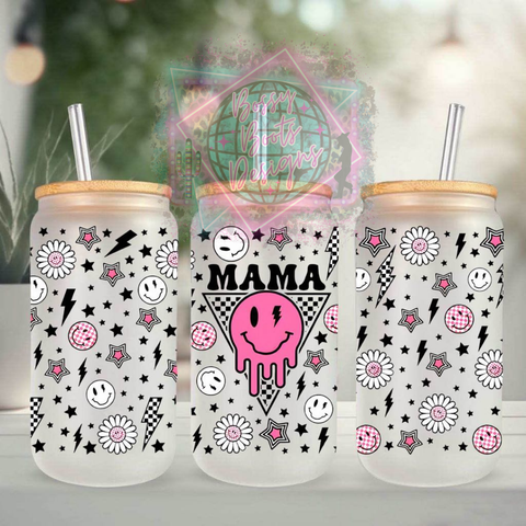 Retro Mama 16oz Glass Can